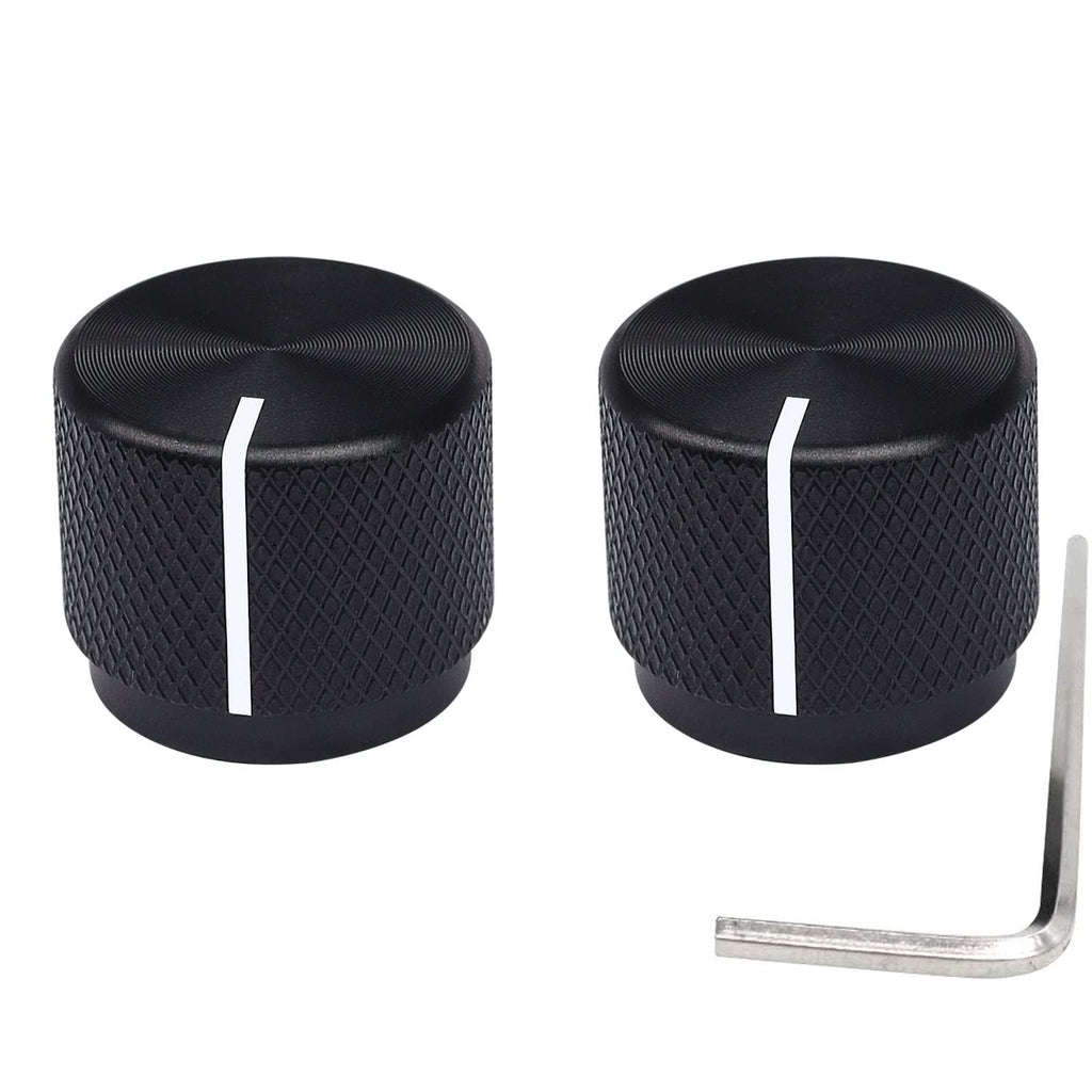 2pcs Black Aluminum Rotary Electronic Control Potentiometer I323358