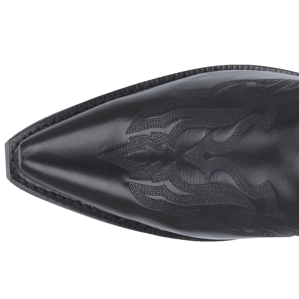 Black Mid Calf Pull On Boots F364236