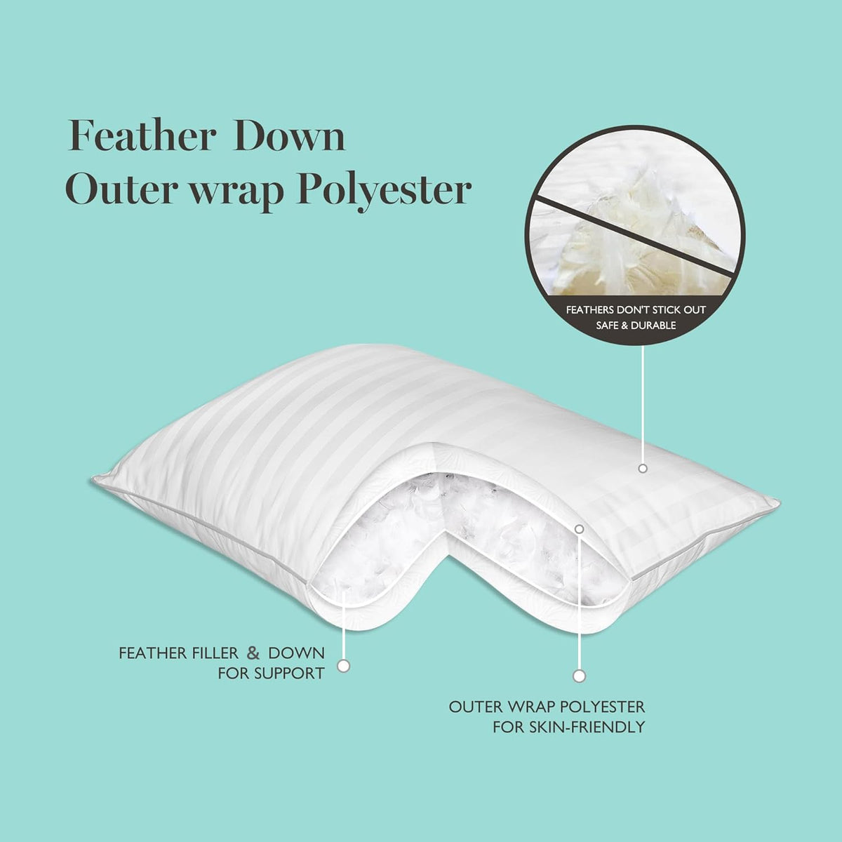 King Size Set of 2 Bed Pillows J396