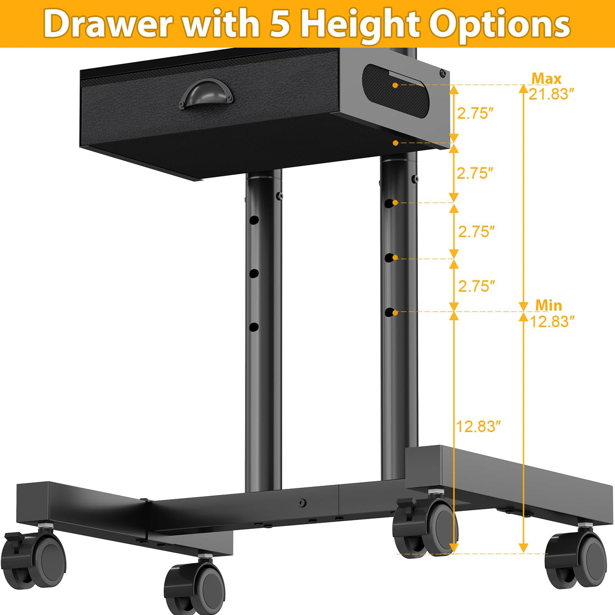 Rolling TV Stand with Drawer for 32-75 Inch TVs U324816