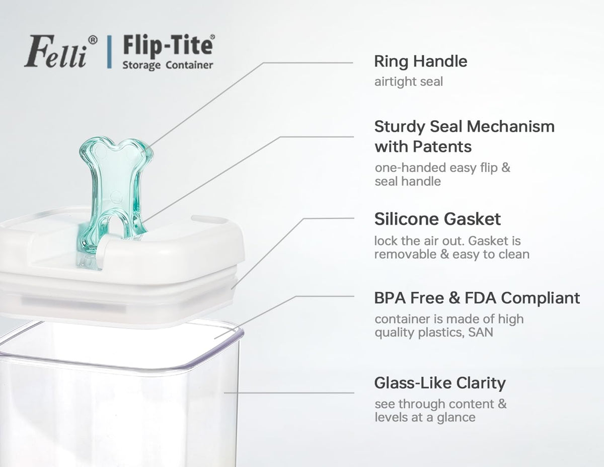Airtight Pet Food Container with Flip Top Handles D10767