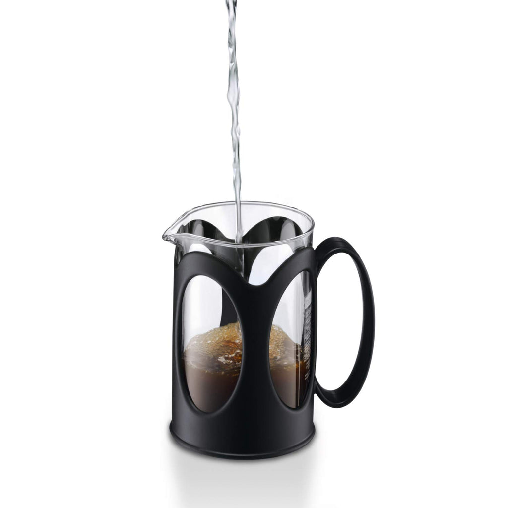 Black 4-Cup Borosilicate Glass French Press Coffee Maker Z79268