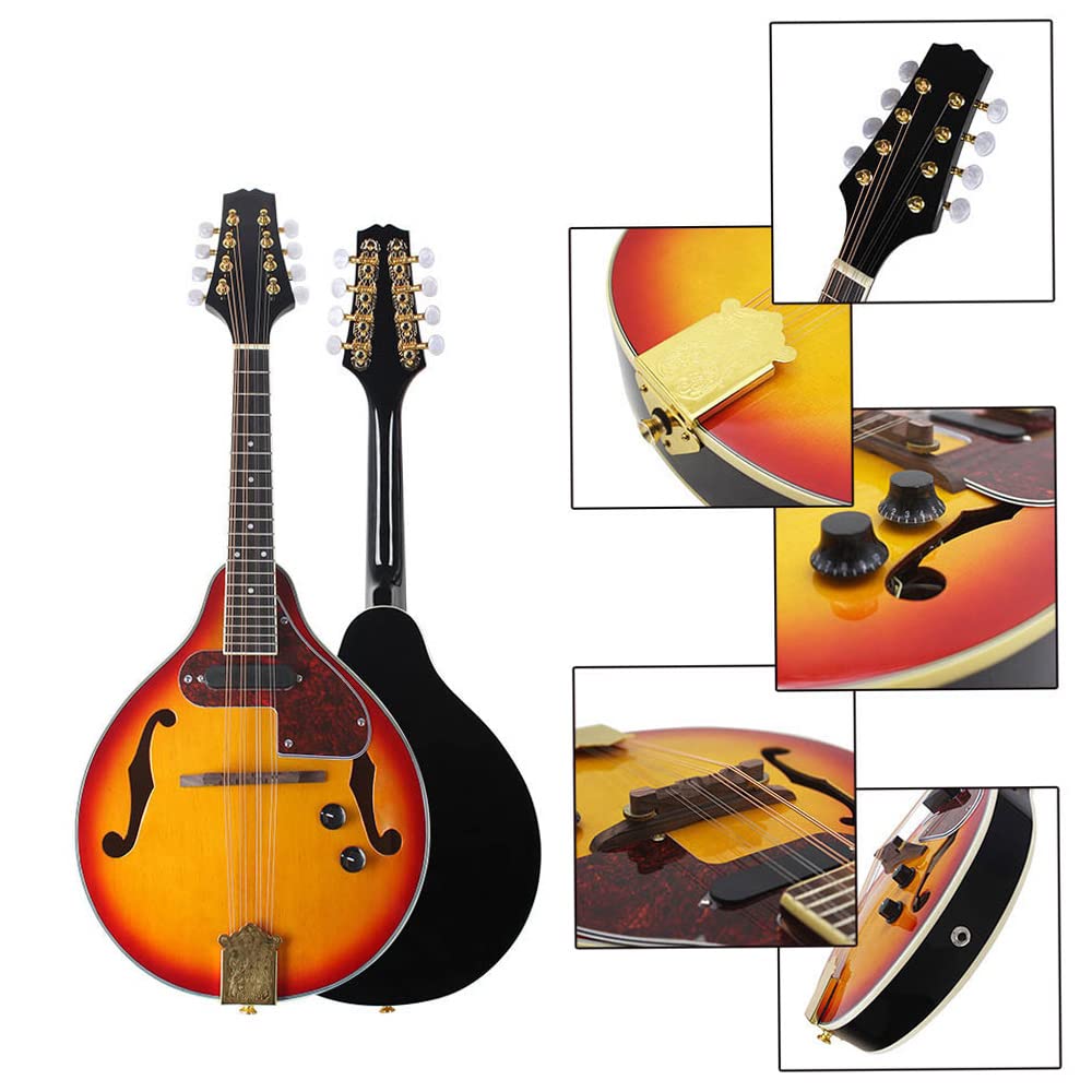 8 Strings Electric Mandolin with Cable and Cleaning Cloth E9268