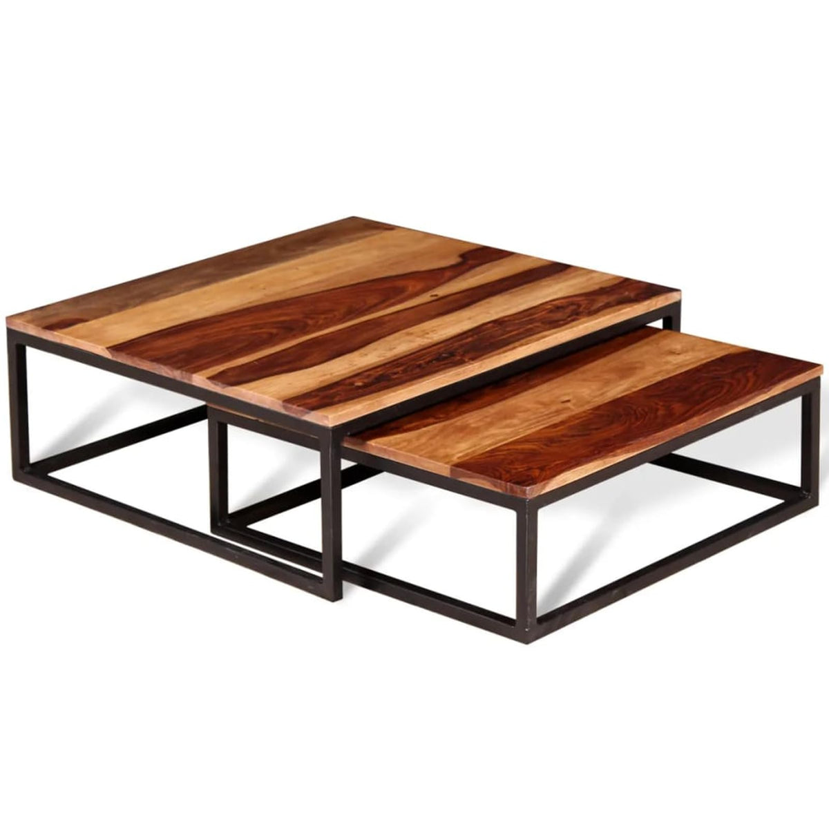 Two Piece Nesting Coffee Table Solid Sheesham Wood W802