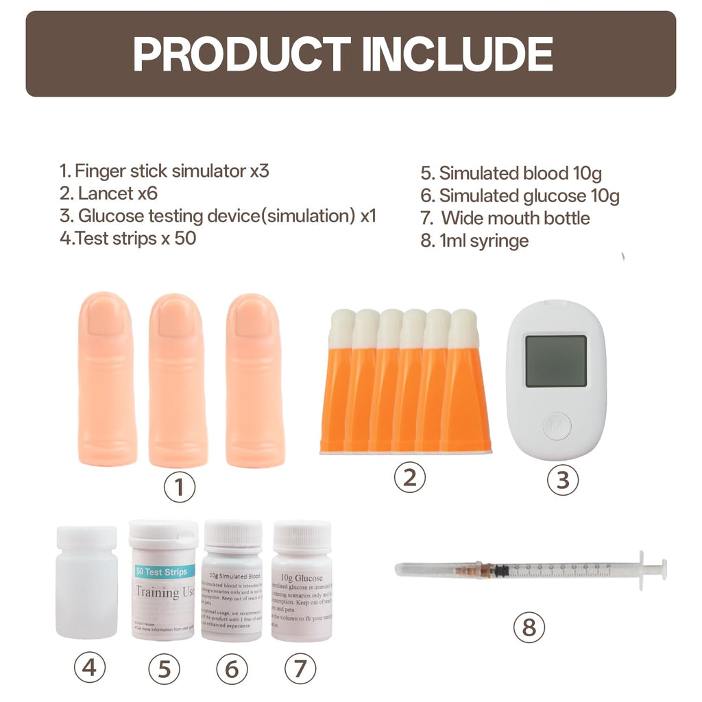Simulated Blood Glucose Test Trainer Kit P2947