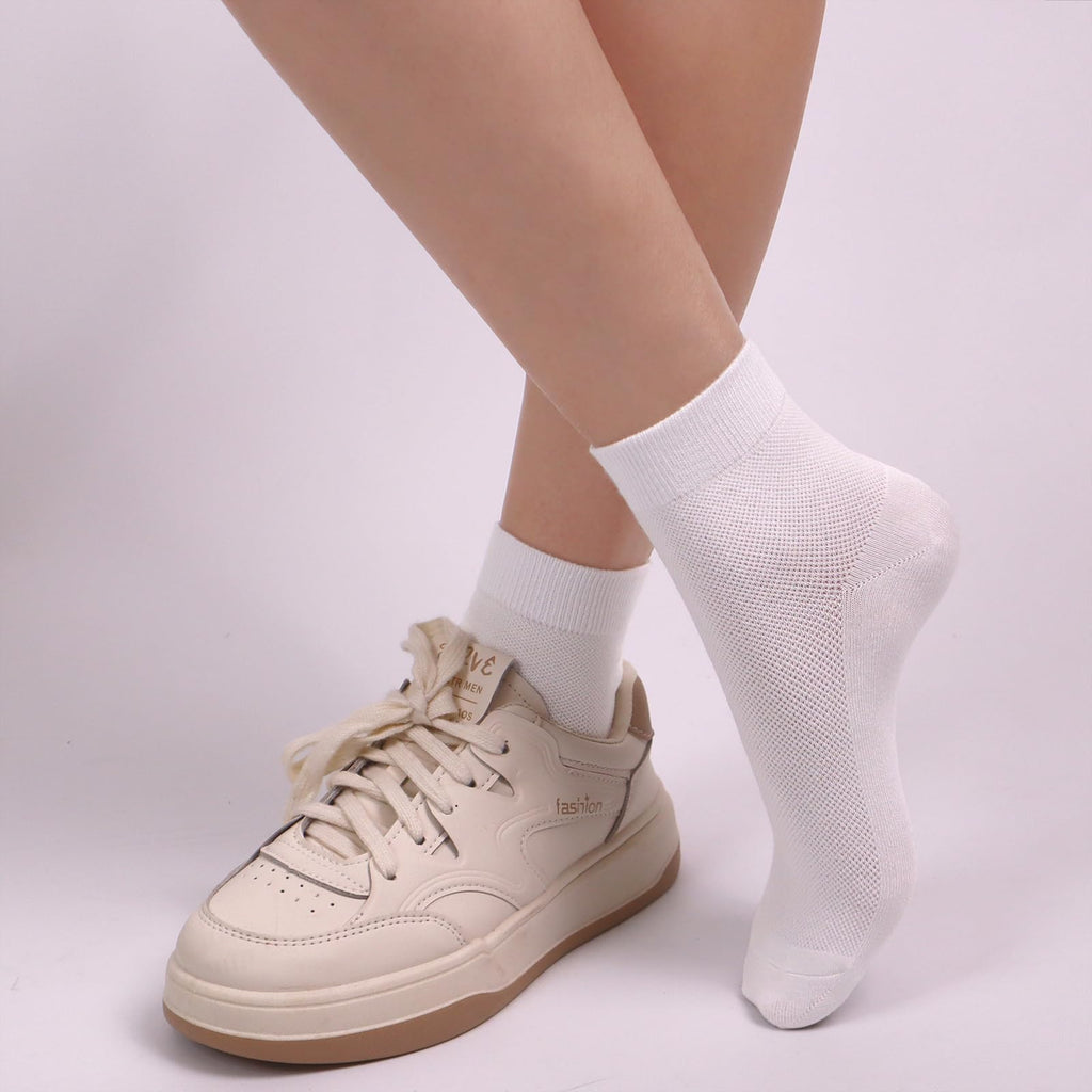 Women Thin Viscose Bamboo Above Ankle Crew Socks 5 Pairs X936912