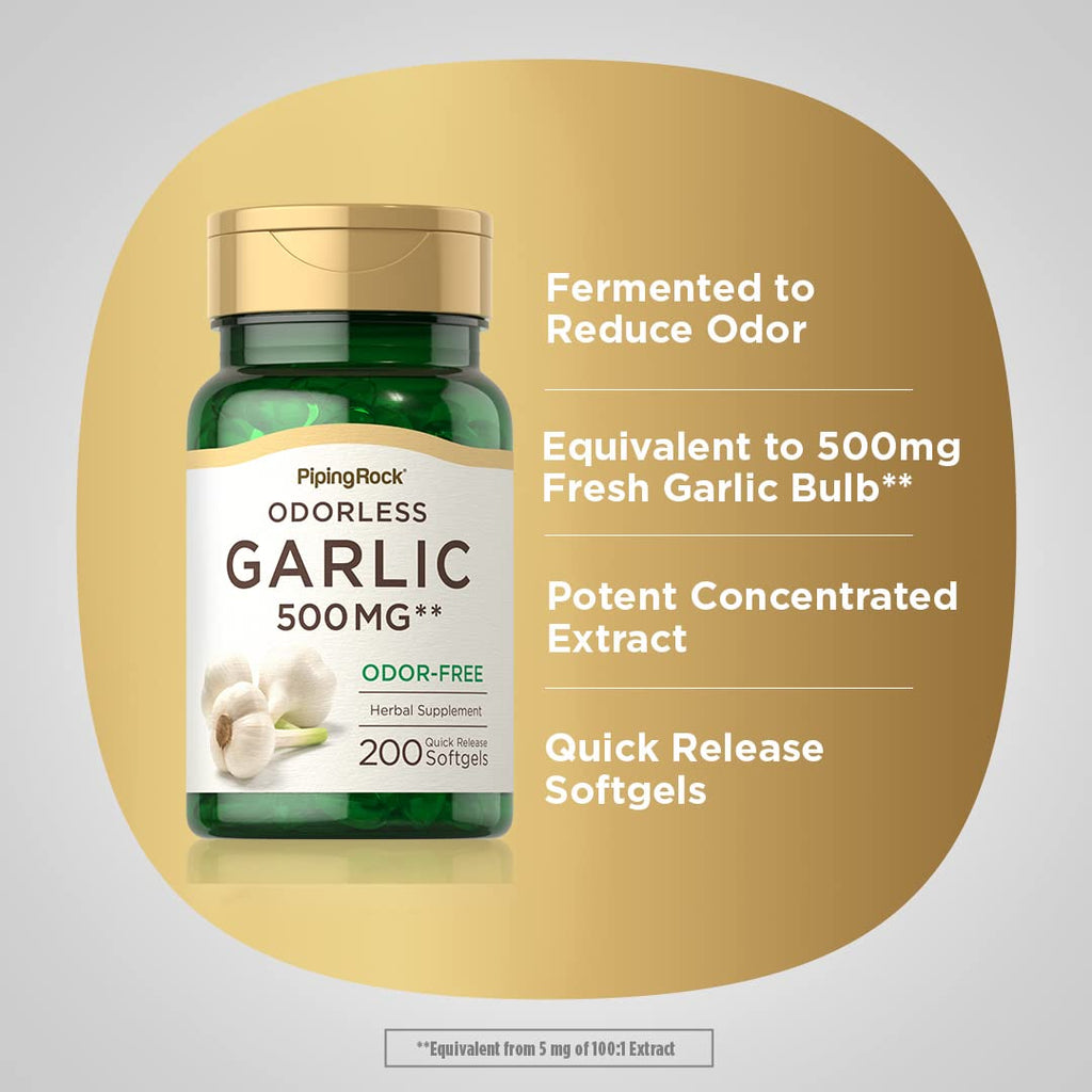 Odorless Garlic Supplement 200 Softgels A518810