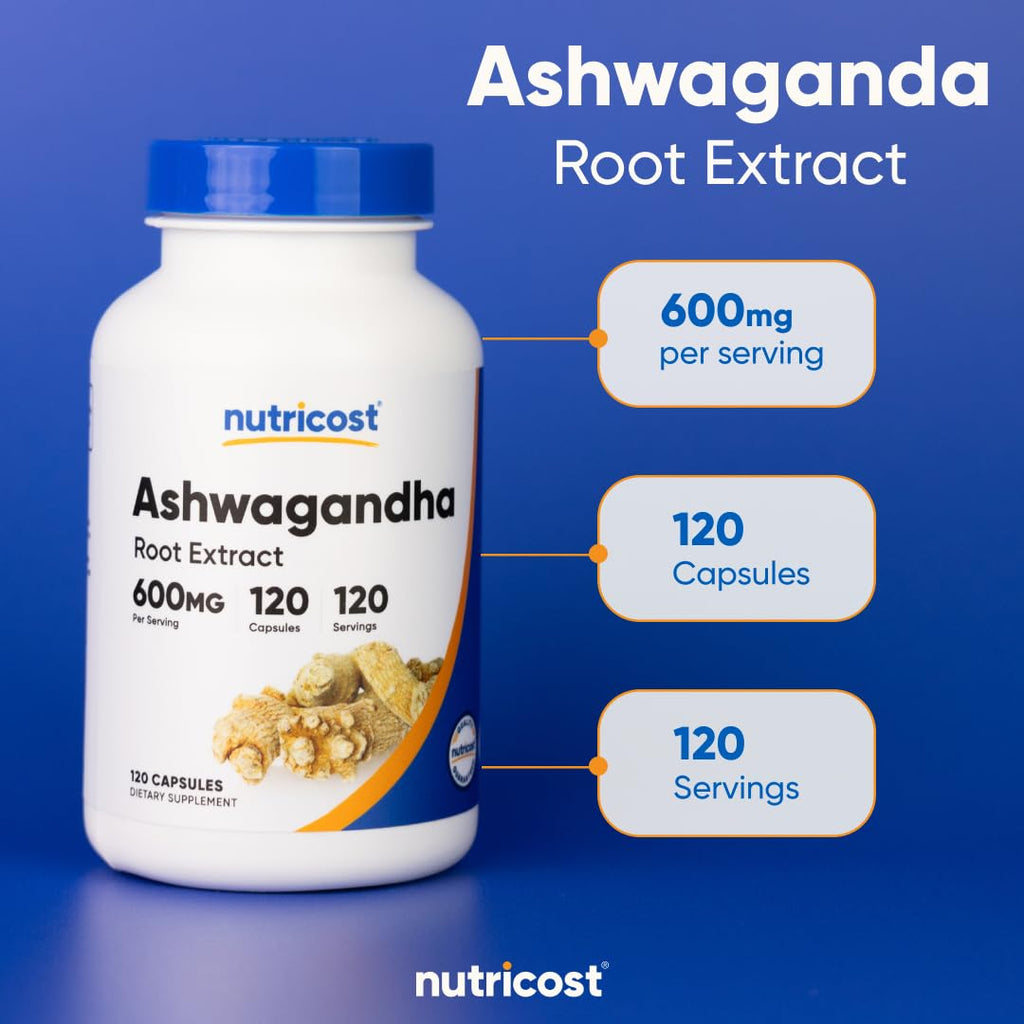 Ashwagandha Herbal Supplement 600mg 120 Capsules A605
