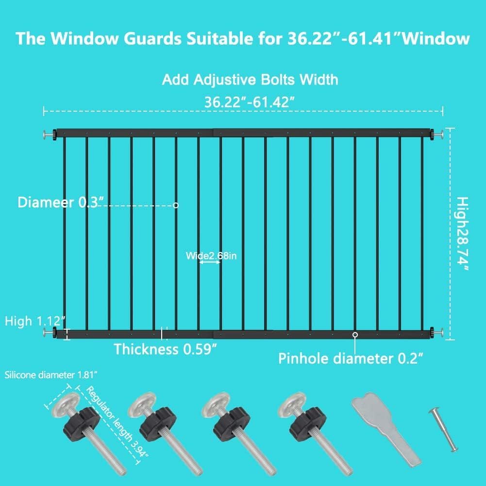Black 2 Piece Window Guards Z2378
