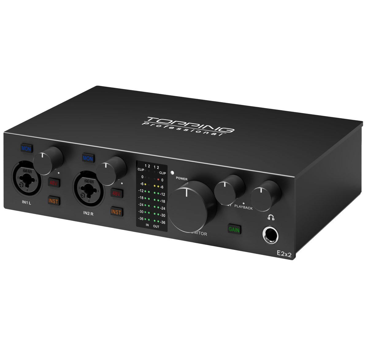 USB Audio Interface with 48V Phantom Power, Black B467