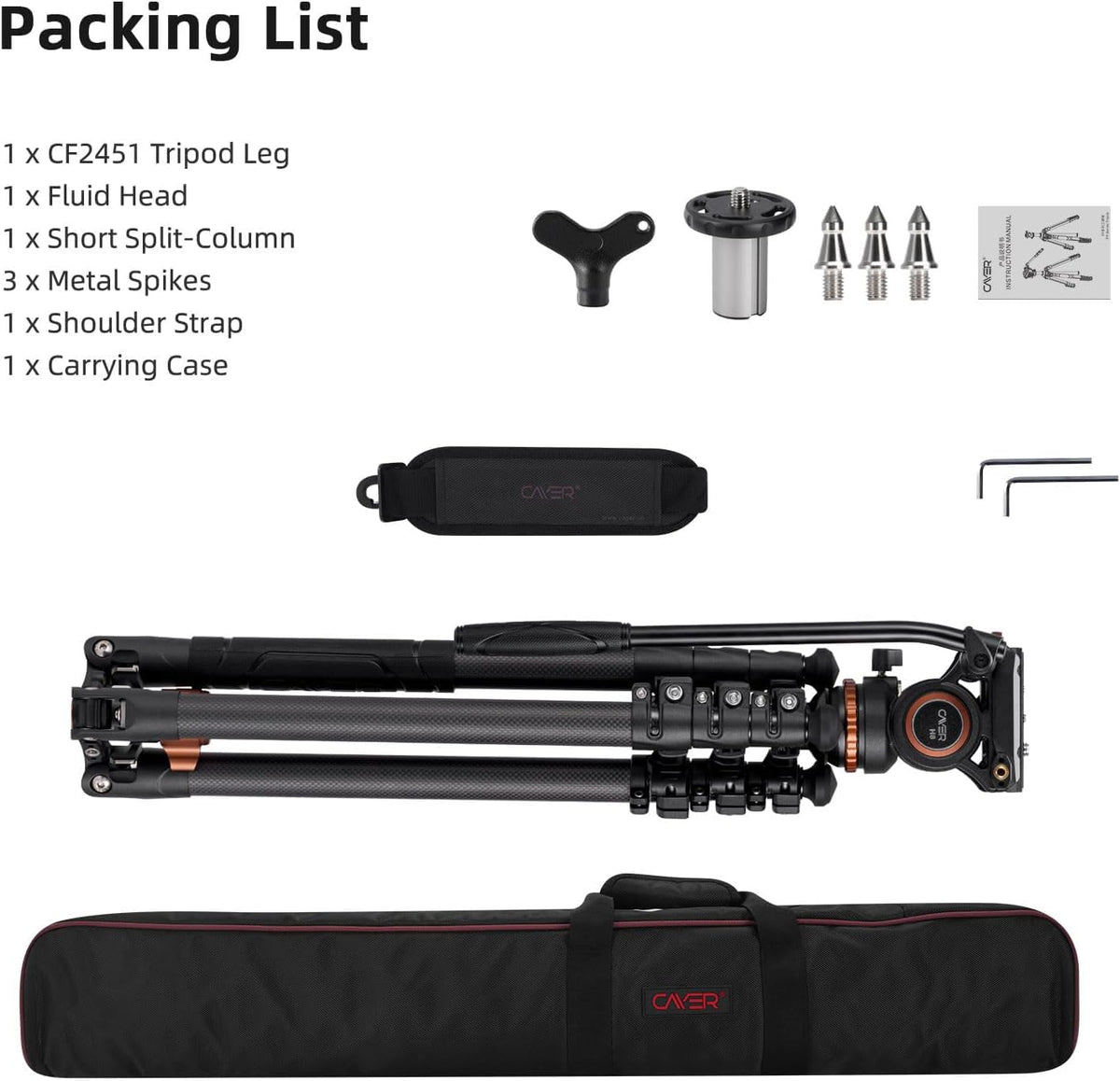 Carbon Fiber 4-Section Tripod D26736