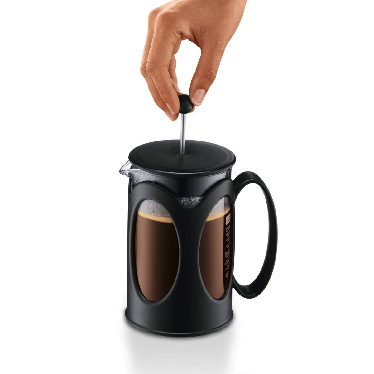 Black 4-Cup Borosilicate Glass French Press Coffee Maker Z79268