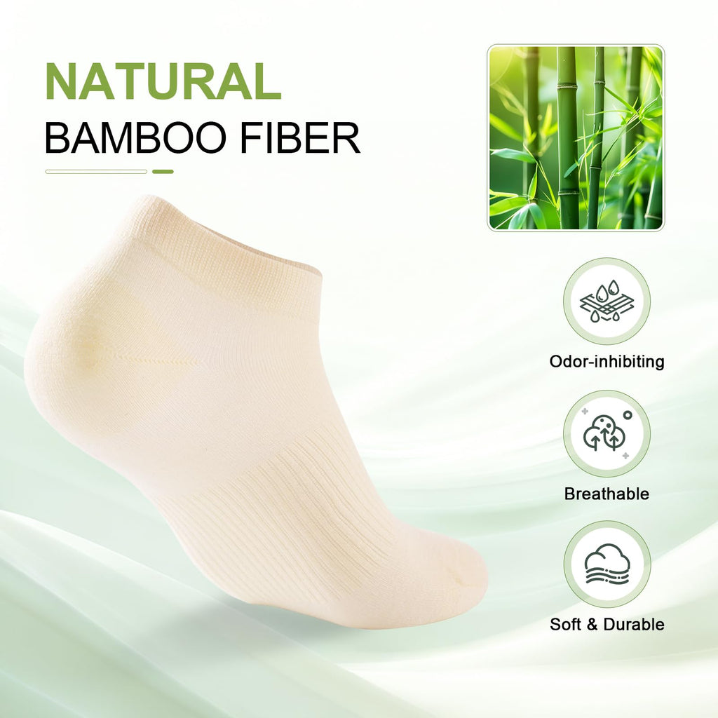 Women's Bamboo Rayon Low Cut Ankle Socks, 5 Pairs W606