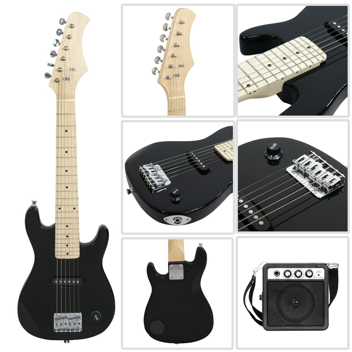 30" Beginner Electric Guitar with 5W Amp and Bag (Black) M110521