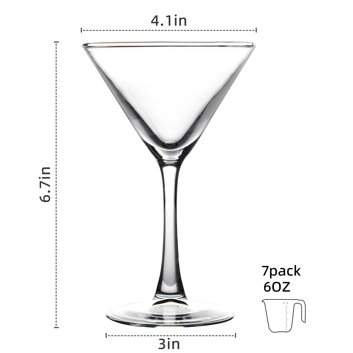 Clear Cocktail Glasses Set of 7, 6 Ounce X79950