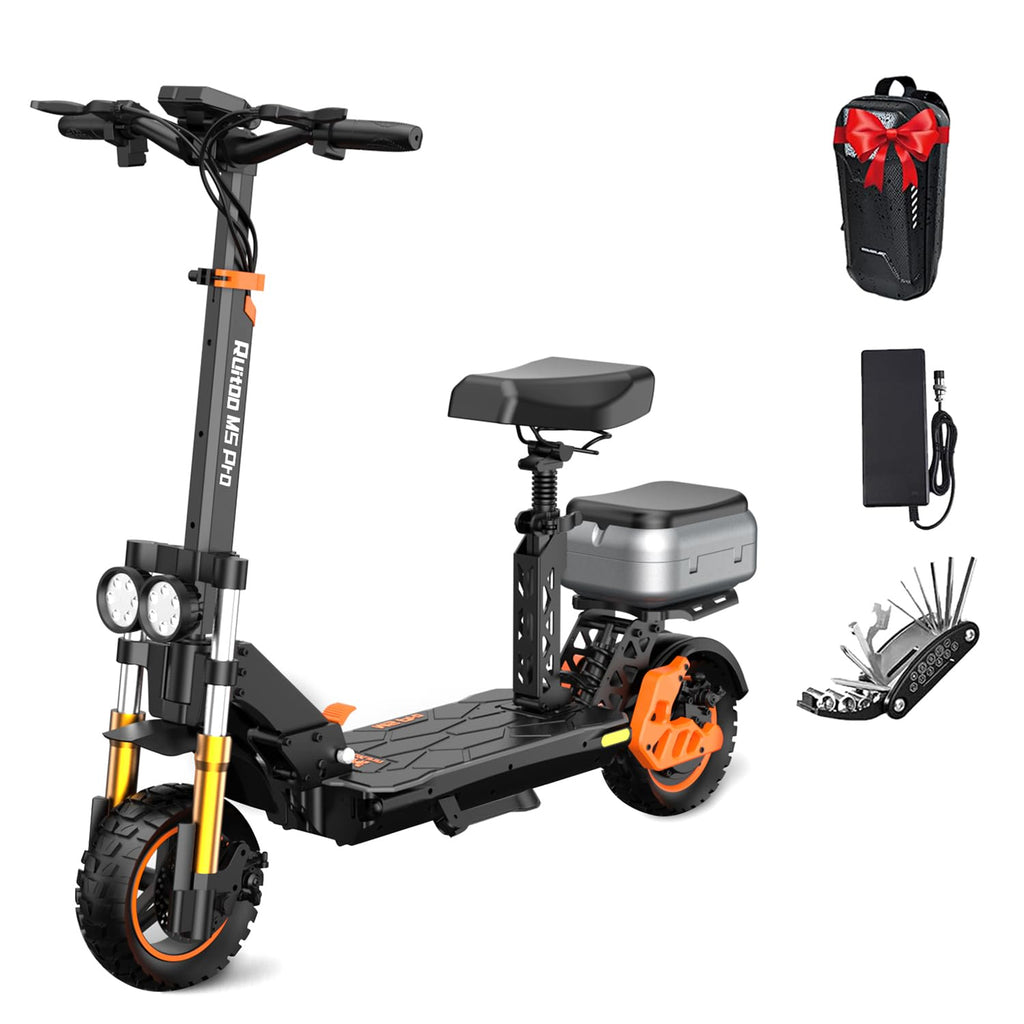 1600 W 50 Miles 40 MPH 10" Off Road Tire Folding E-Scooter 48V 27AH Battery with Detachable Seat F9561