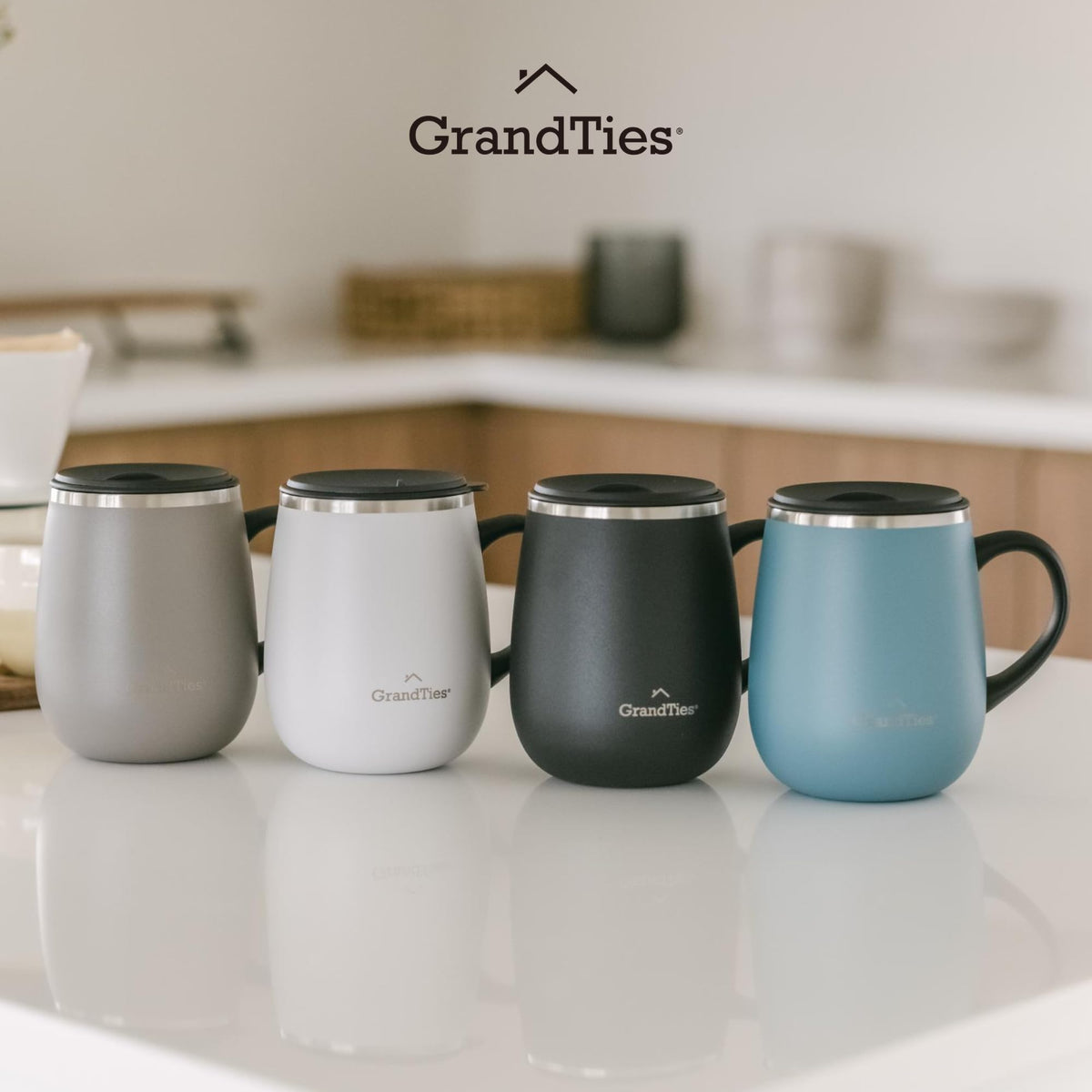 16 oz Stainless Steel Insulated Coffee Mug 2-Pack with Handle & Sliding Lid G57333