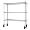 3-Tier Heavy Duty Metal Storage Shelves with Casters M824074