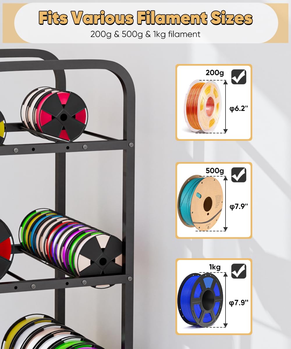 5-Tier 3D Printer Filament Storage Rack with Wheels H757323