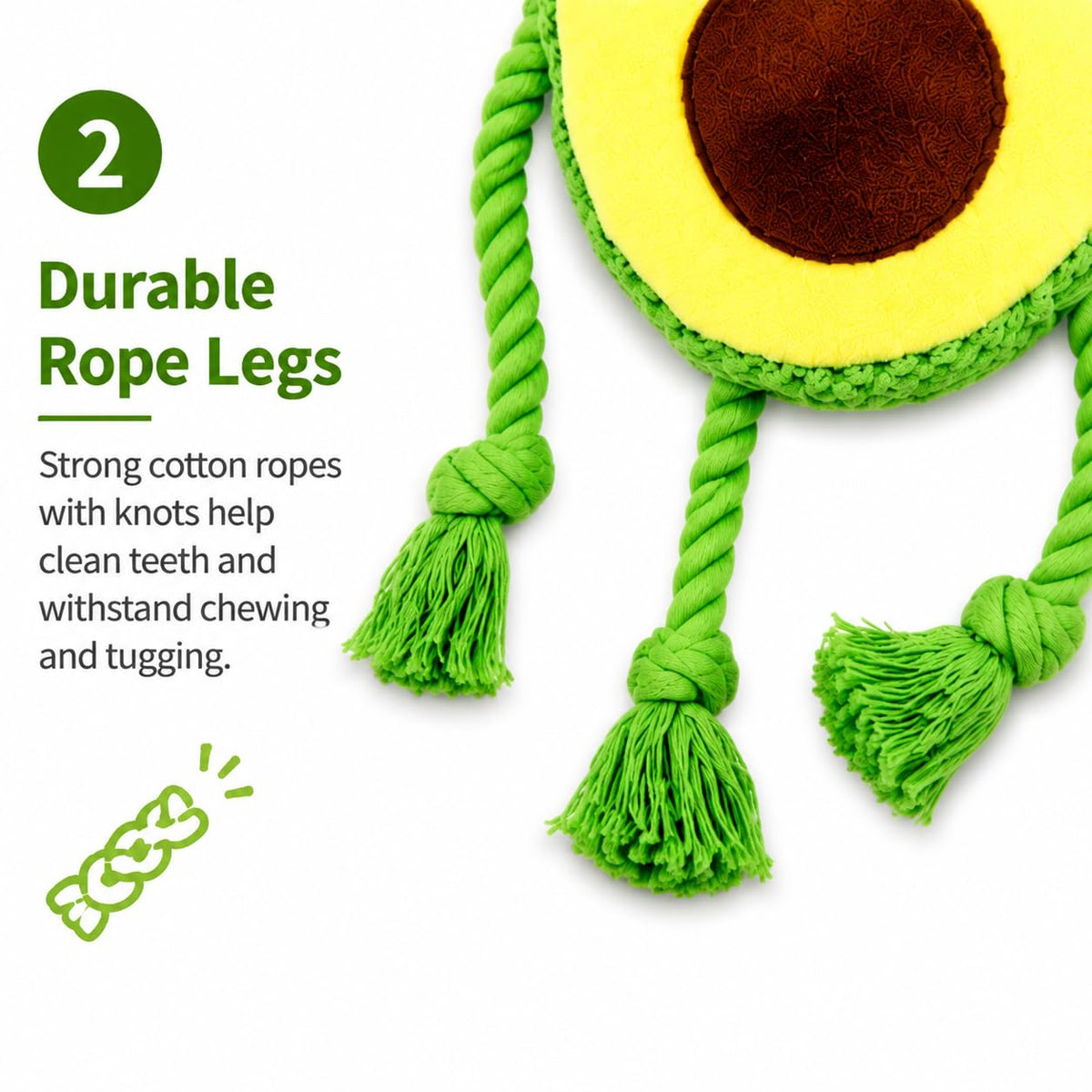 Avocado Rope Plush Dog Toy C892143