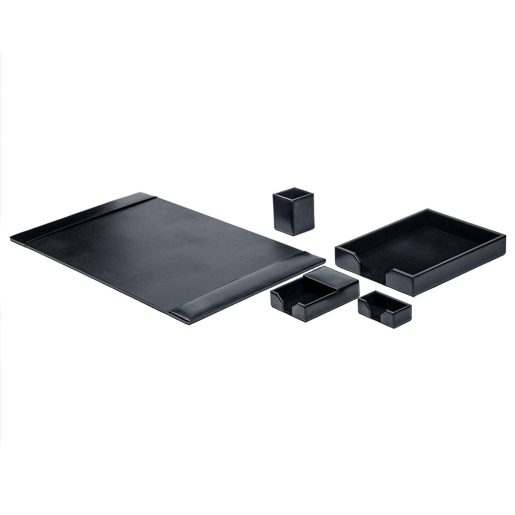 Black Bonded Leather 5-Piece Desk Set Z2199