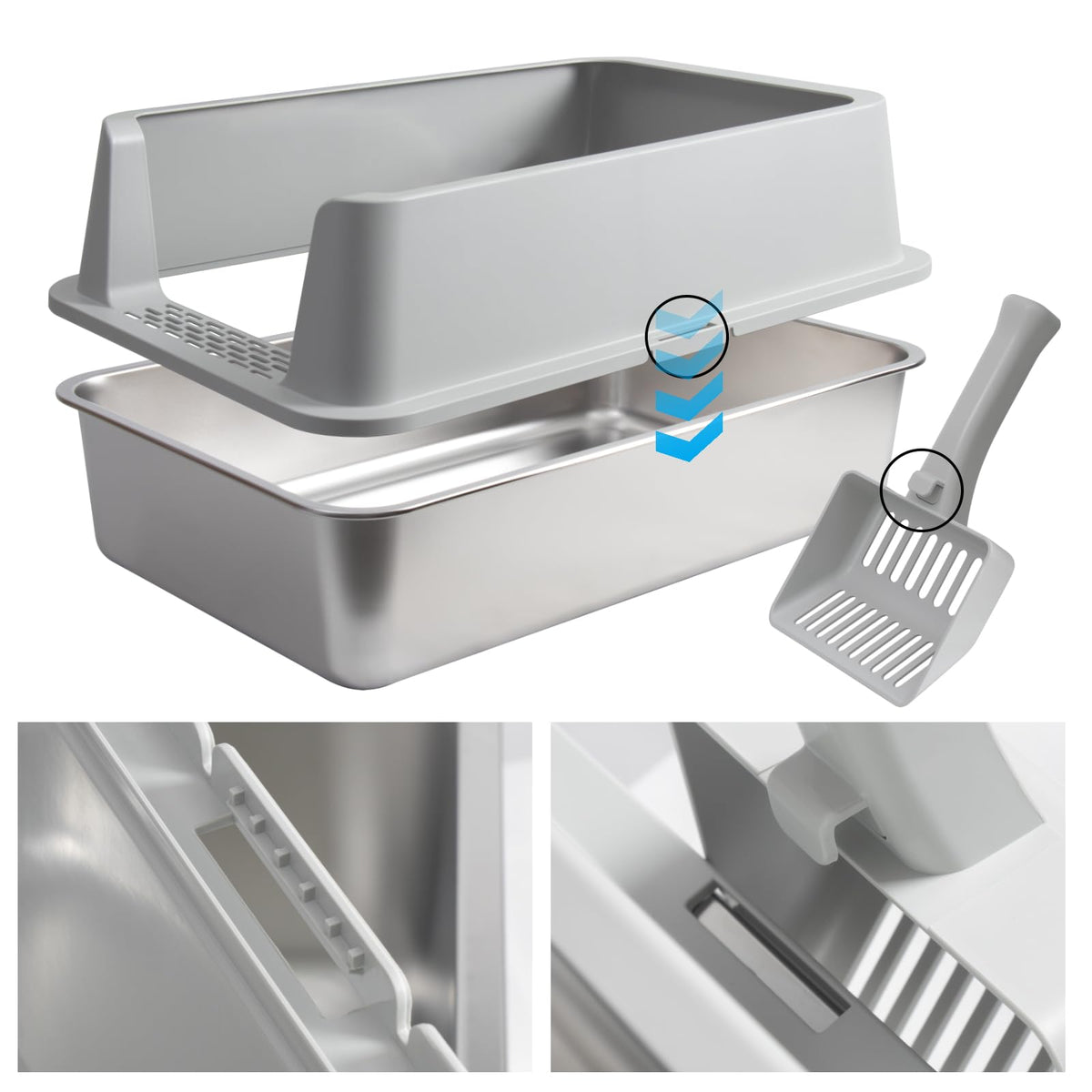 Stainless Steel XL Litter Box with Lid Z532821
