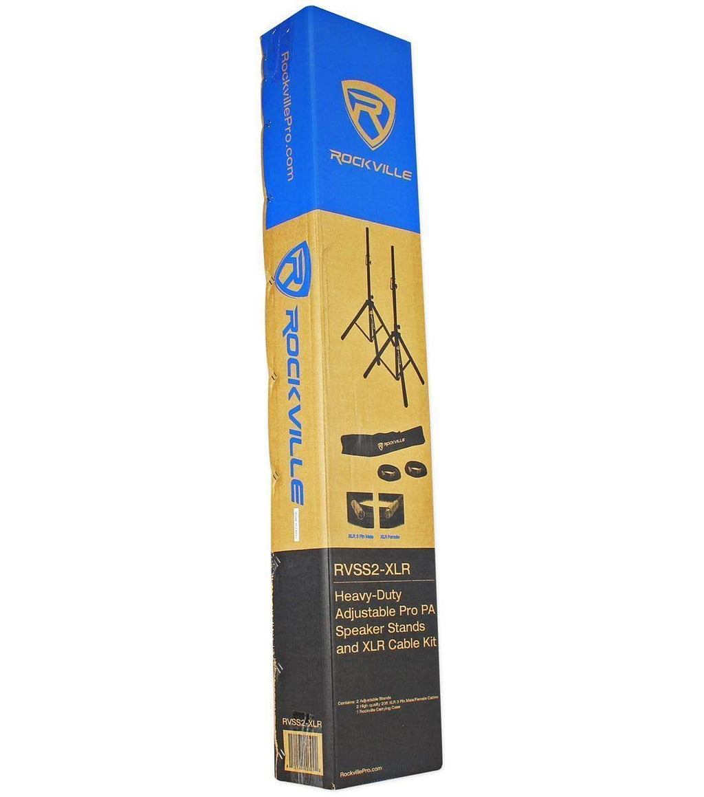 Adjustable Speaker Light Stands Pair with XLR Cables C94971