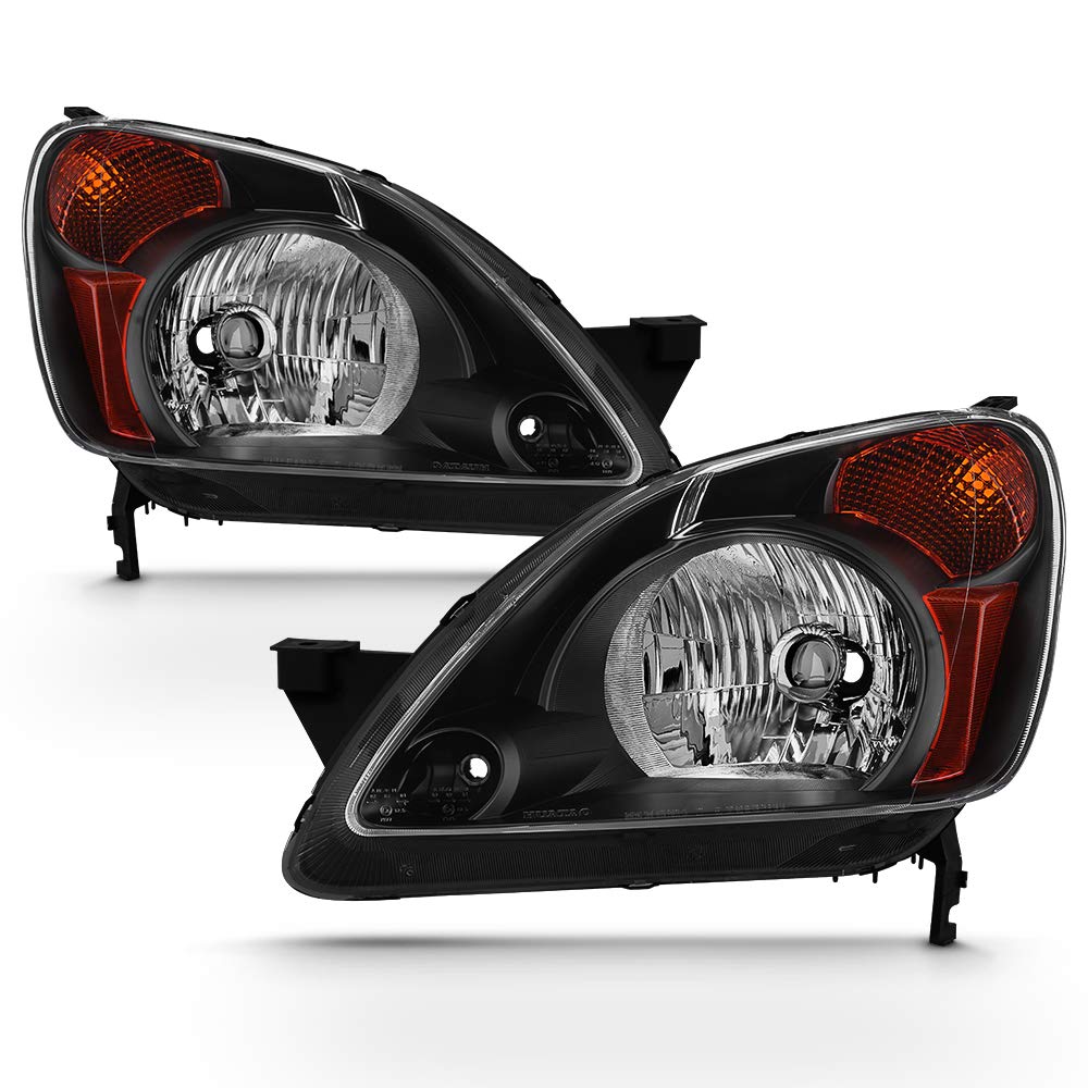 2002-2004 Honda CRV Black Housing Headlights Driver & Passenger C983