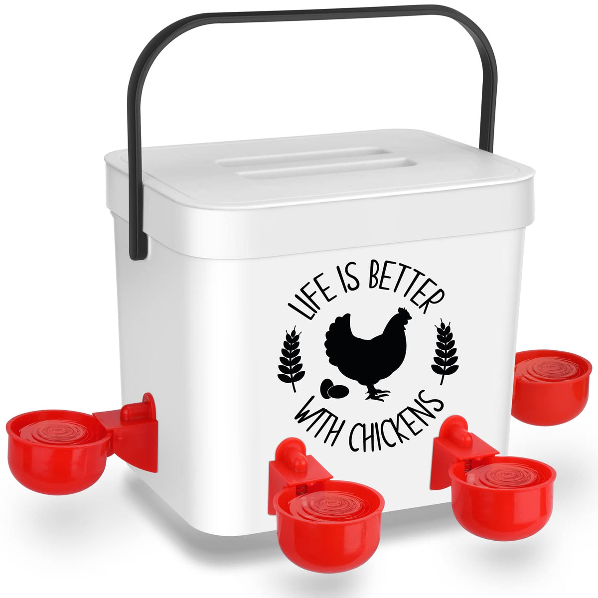 Chicken Waterer with 4 Water Cups 2 Gallon W34557