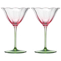 Pink Tulip Flower Cocktail Glasses 2 Set F564750