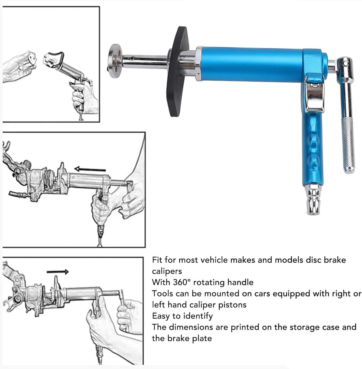 Pneumatic Brake Caliper Compression Tool Kit with 22 Adapters S253777