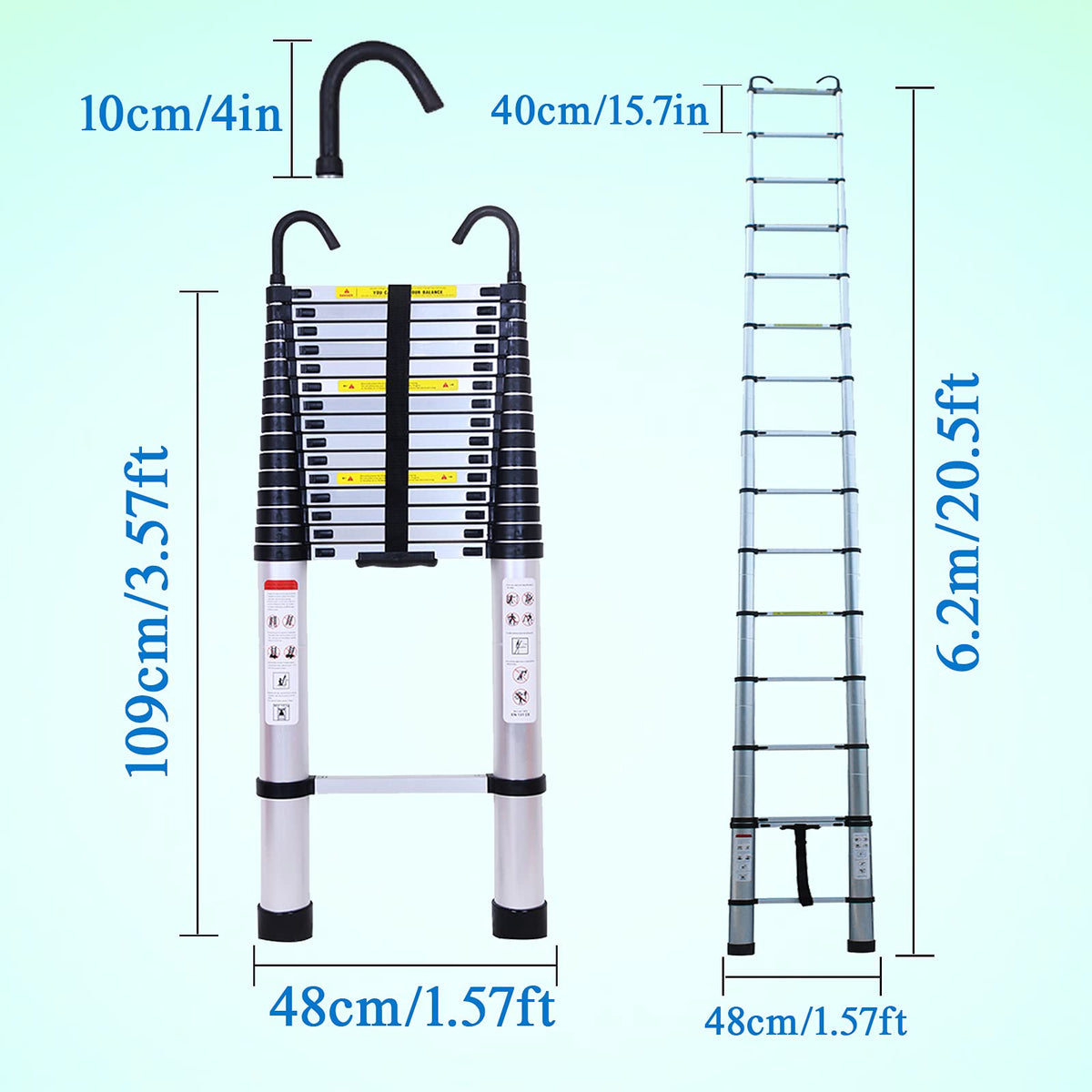 20.5FT Aluminum Telescoping Ladder 330lb R45397