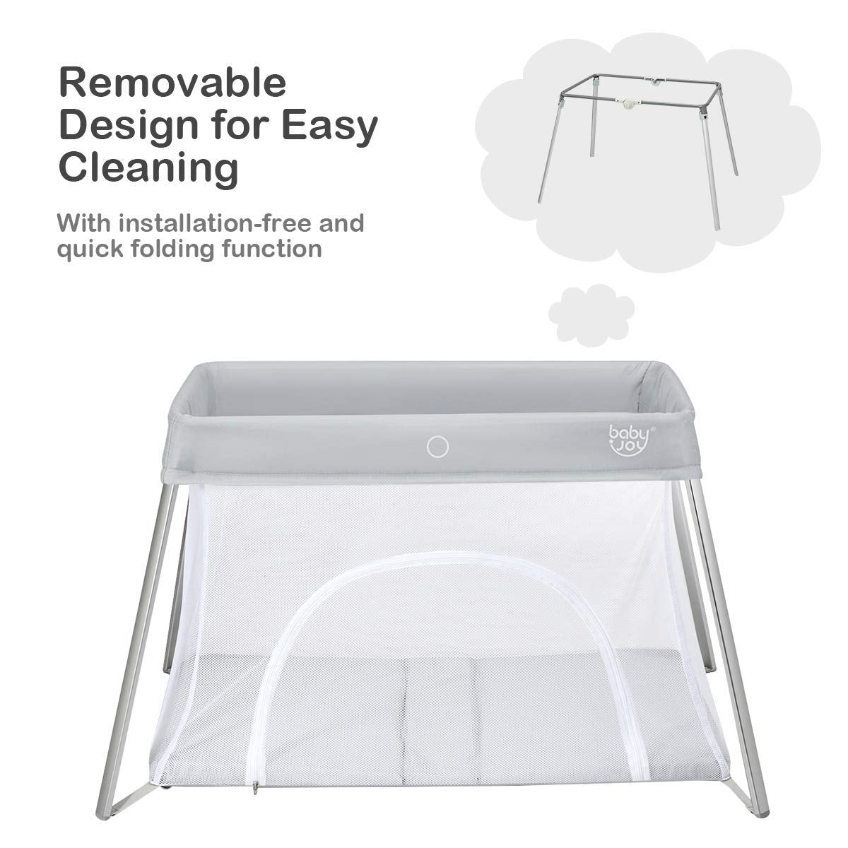 2 in 1 Portable Baby Playard with Mattress and Carry Bag I253