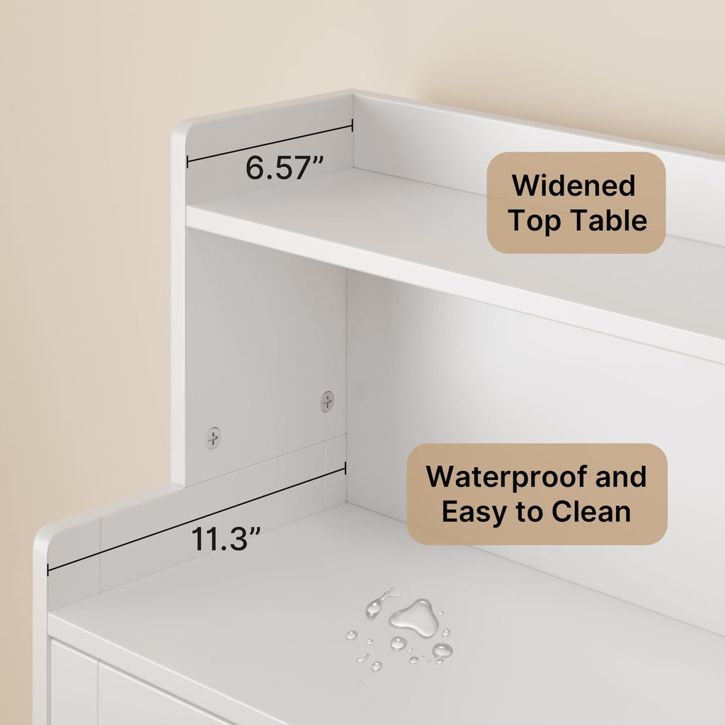 White Bathroom Storage Cabinet with 2 Adjustable Shelves A5116