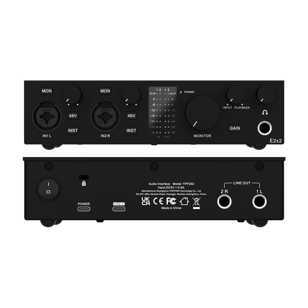 USB Audio Interface with 48V Phantom Power, Black B467