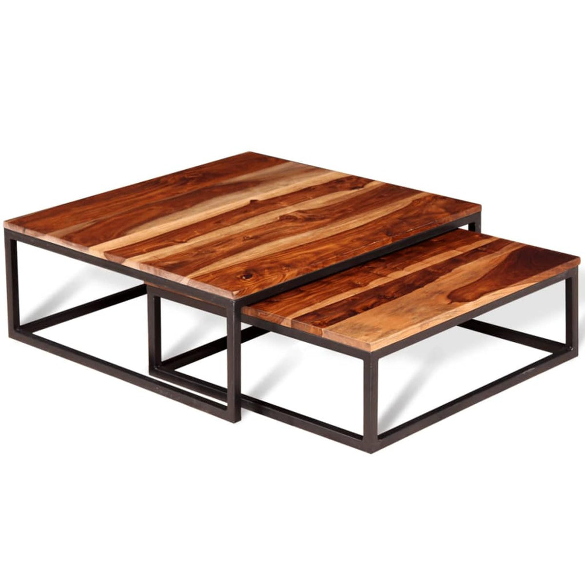 Two Piece Nesting Coffee Table Solid Sheesham Wood W802