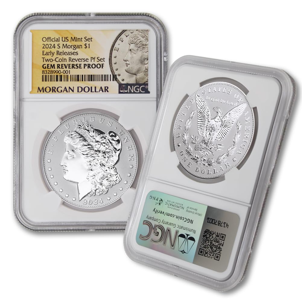 Set of 2 American Silver Morgan and Peace Dollar Q9007