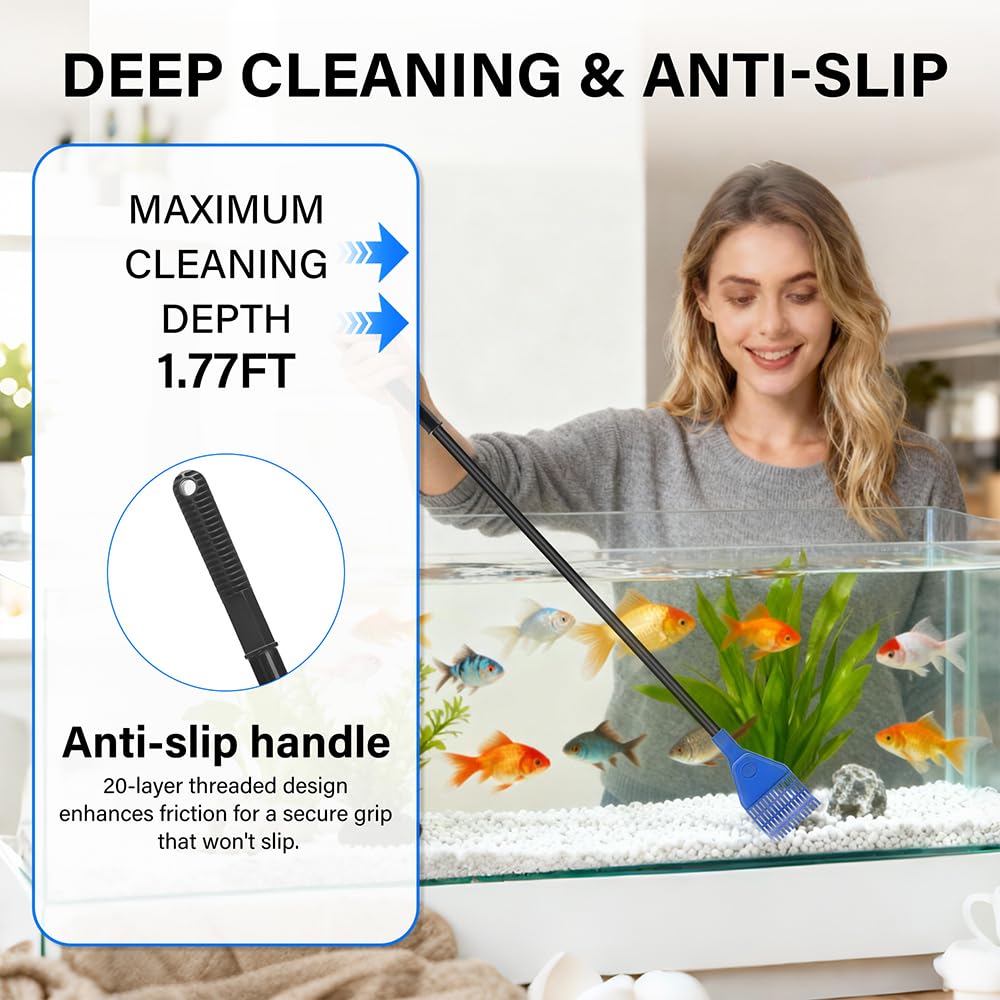 5 in 1 Fish Tank Cleaner Kit with 19 Inch Anti-Slip Handle P870090