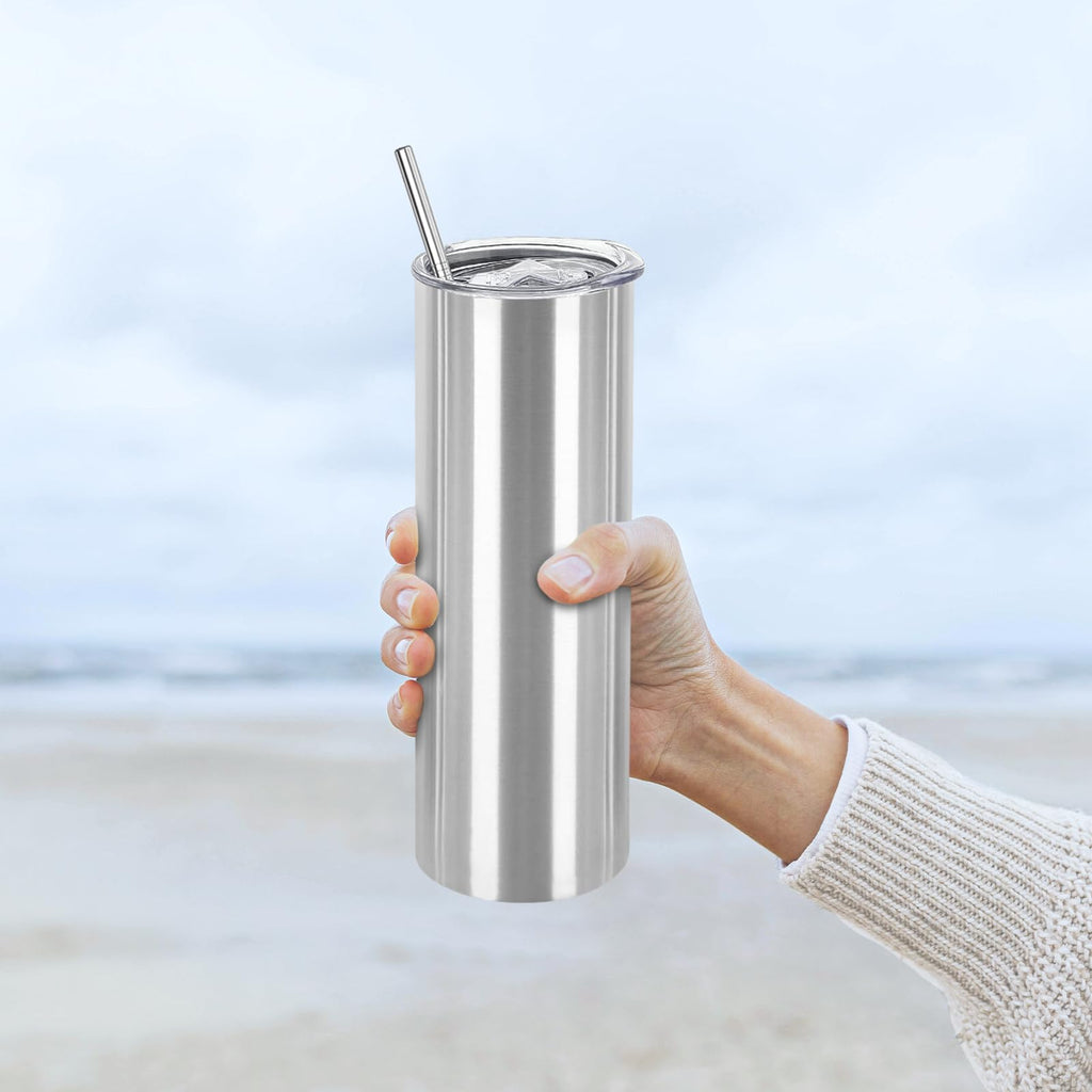 16 Pack 20oz Stainless Steel Insulated Tumblers with Lid and Straw P492700