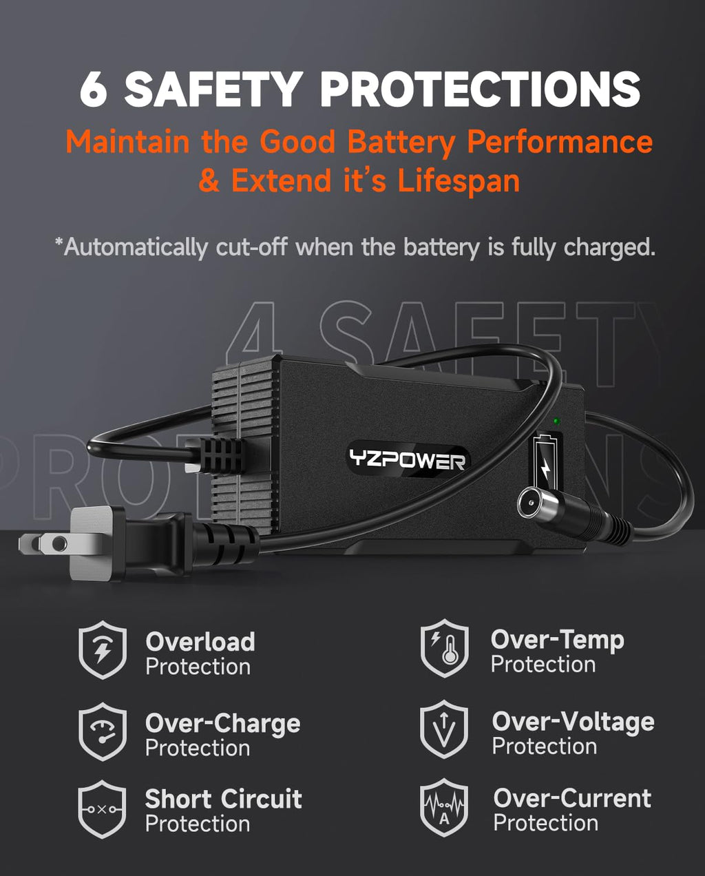 42V 5A Scooter Charger RCA Round Charging Port I670