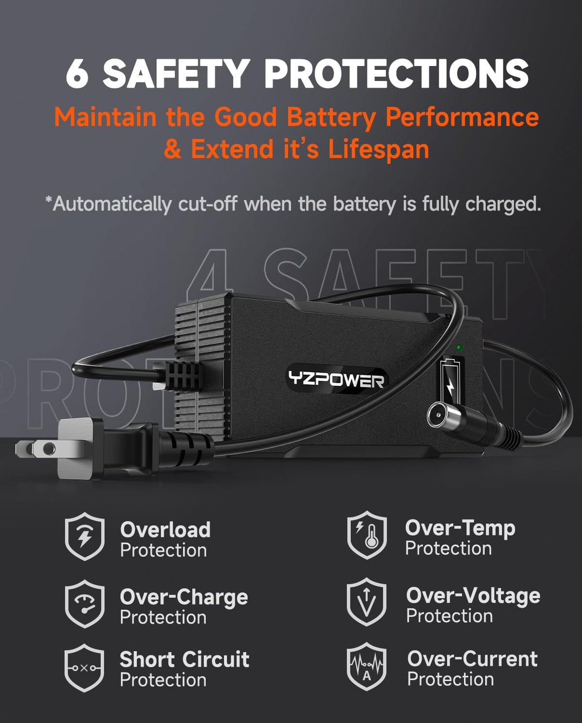 42V 5A Scooter Charger RCA Round Charging Port I670
