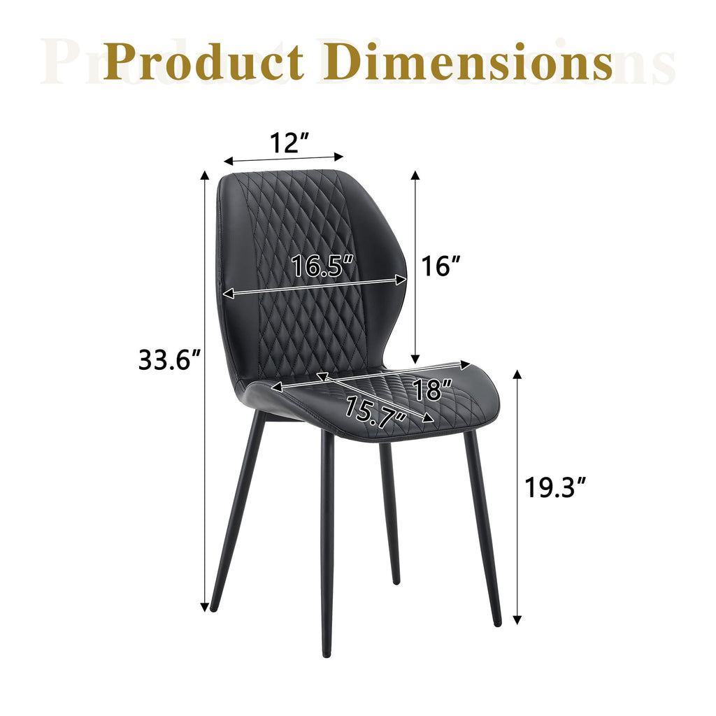Set of 4 Black Upholstered Dining Chairs B356