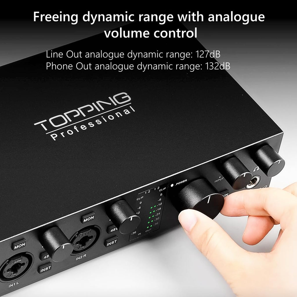 USB Audio Interface with 48V Phantom Power, Black B467