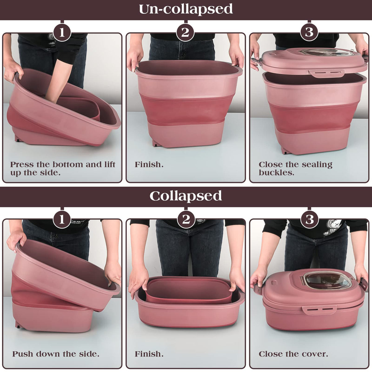 Airtight Collapsible Pet Food Storage Container with Scoop R20294