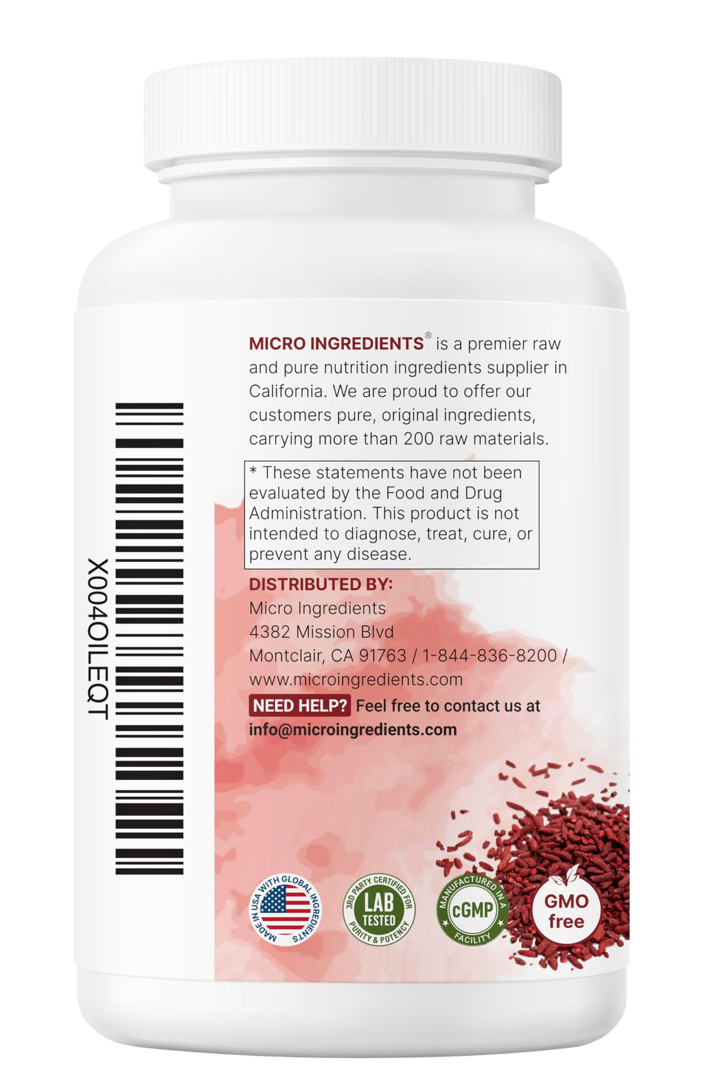 Red Yeast Rice with CoQ10 1200mg 240 Veggie Capsules B9971
