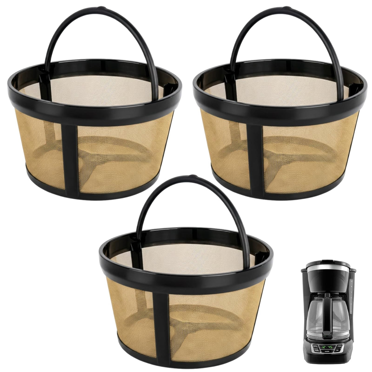 3 Pack Reusable 8-12 Cup Coffee Filter Basket X792