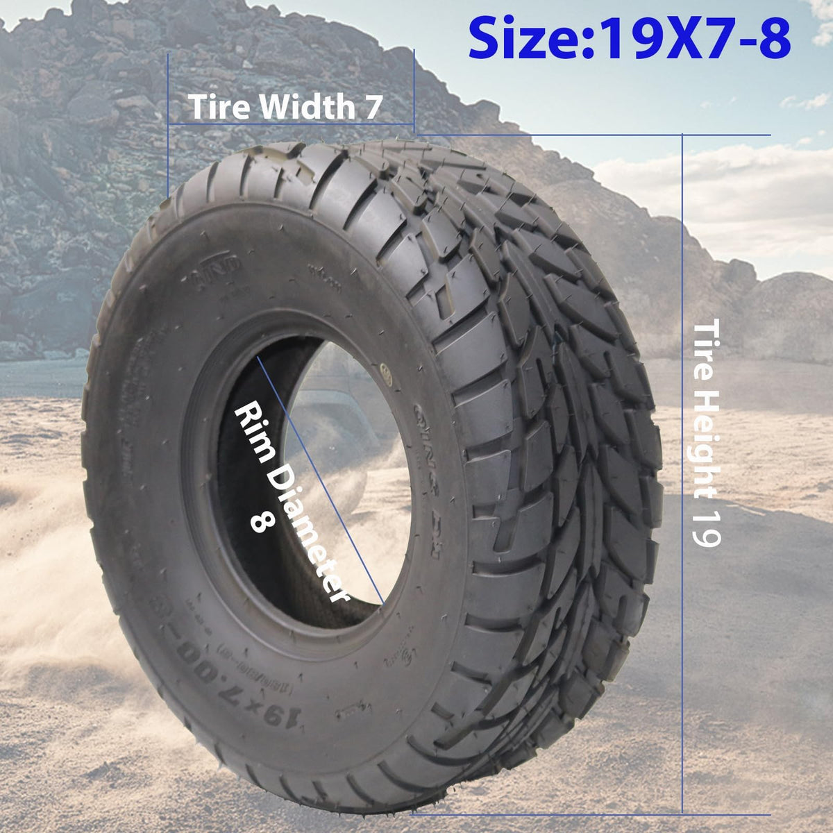19X7-8 4-Ply All Terrain ATV UTV Tire, Pack of 2 H3600