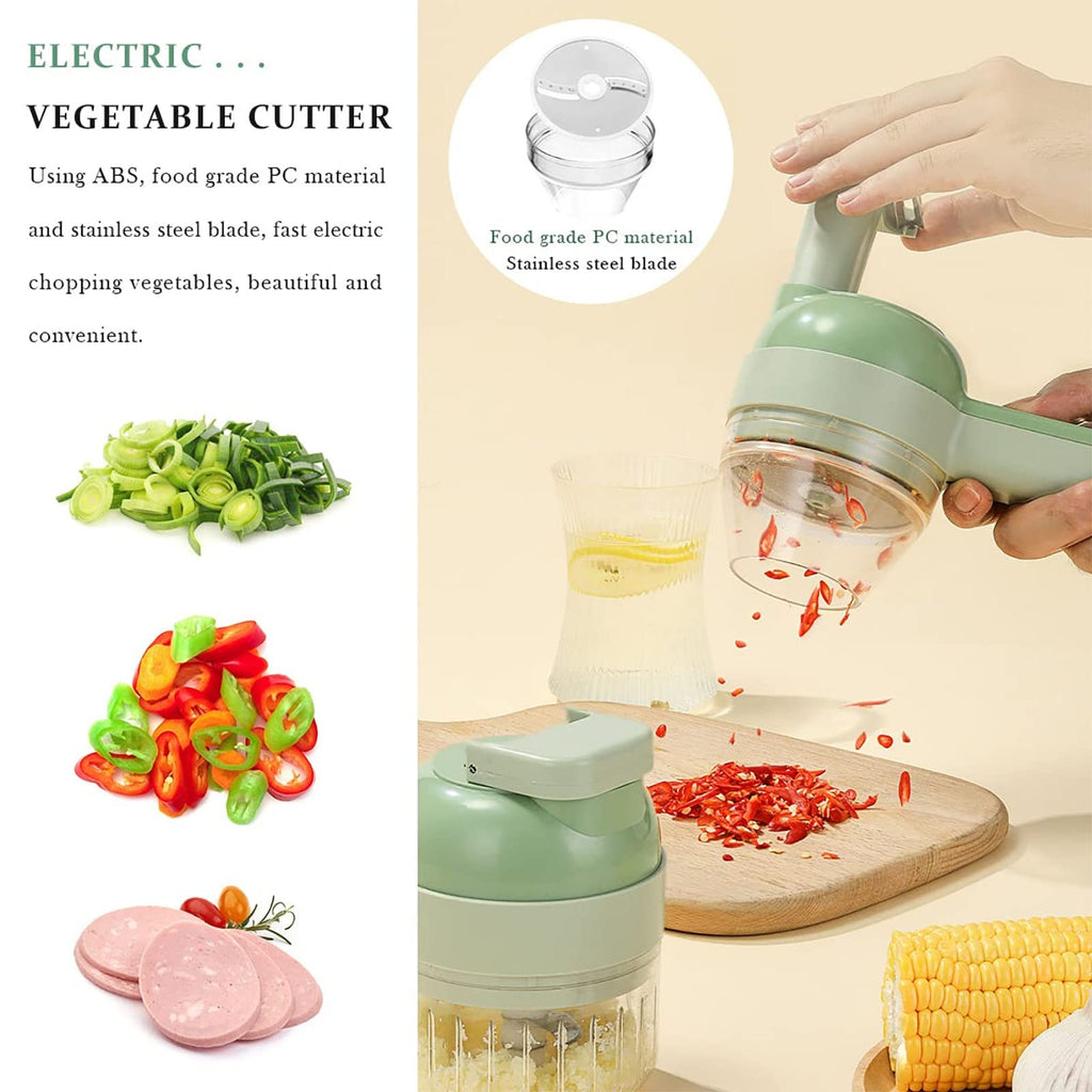 4 in 1 Handheld Electric Vegetable Cutter Set D690575