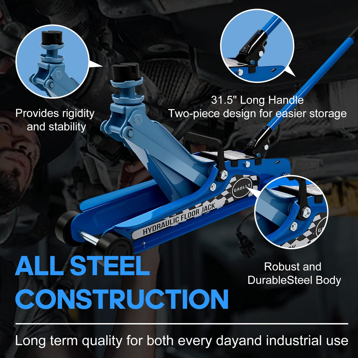 2.5 Ton Low Profile Steel Floor Jack T8780