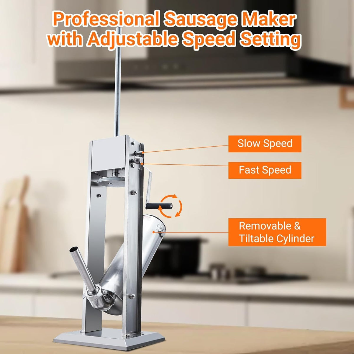 15L Sausage Stuffer with 5 Stainless Steel Tubes K65769